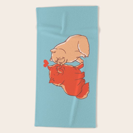 Cat Kisses Beach Towel