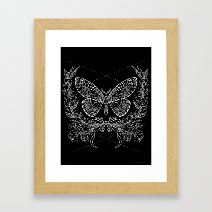 Moth Floral Framed Art Print