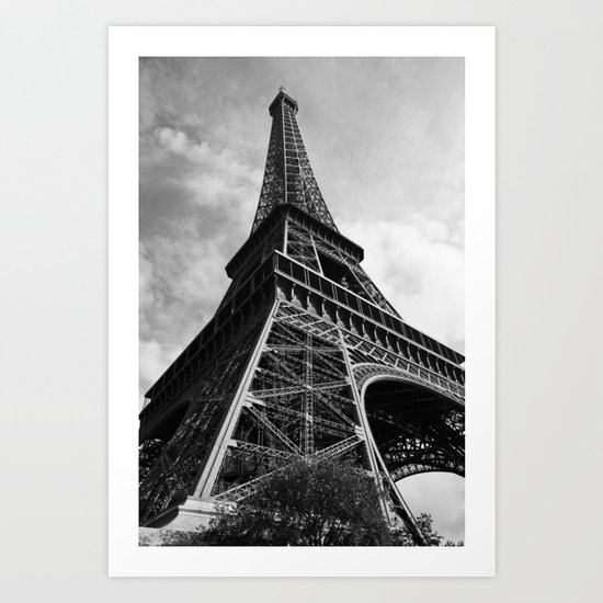 Eiffel in greyscale Art Print