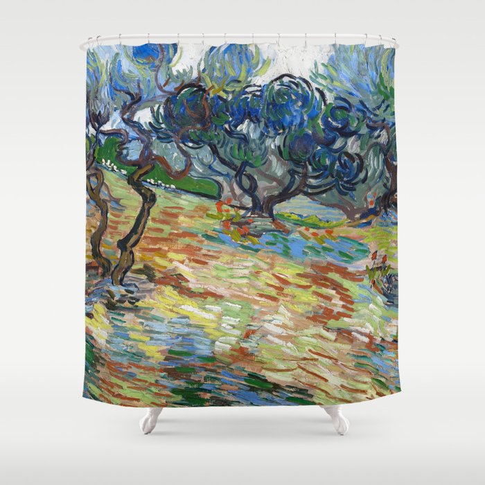 Olive Trees, 1889 by Vincent van Gogh Shower Curtain