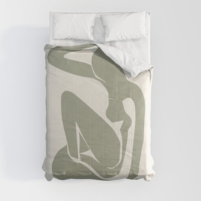 Sage Green Matisse Art, Matisse Abstract Art Decor Comforter