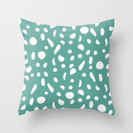 Abstract full bubbles in teal Throw Pillow