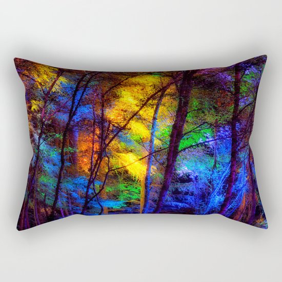 Rainbow Enchanted Forest Rectangular Pillow