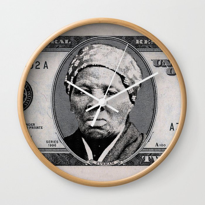 Harriet Tubman Twenty Dollar Bill Wall Clock