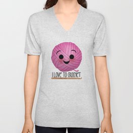 I Love To Crochet V Neck T Shirt