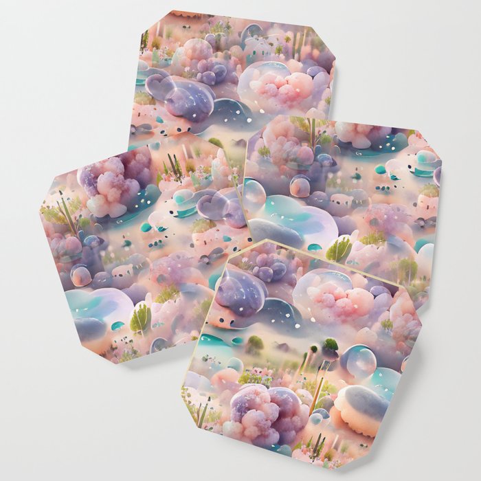 Mystical Bubble Landscape Pattern Coaster