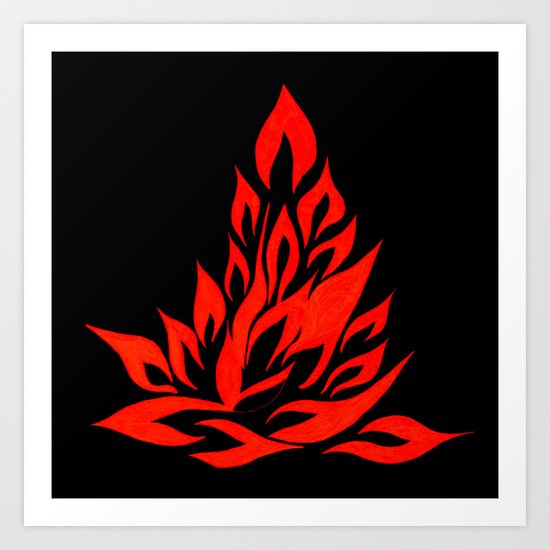 fire meditation pose Art Print
