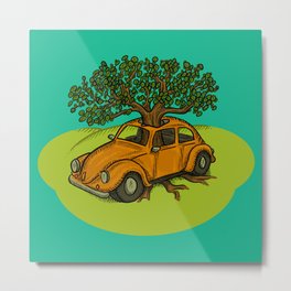 Tree Bug Metal Print | Nature, Tree, Cars, Trees, Funny, Bug, Car, Drawing, 60S, Classic 