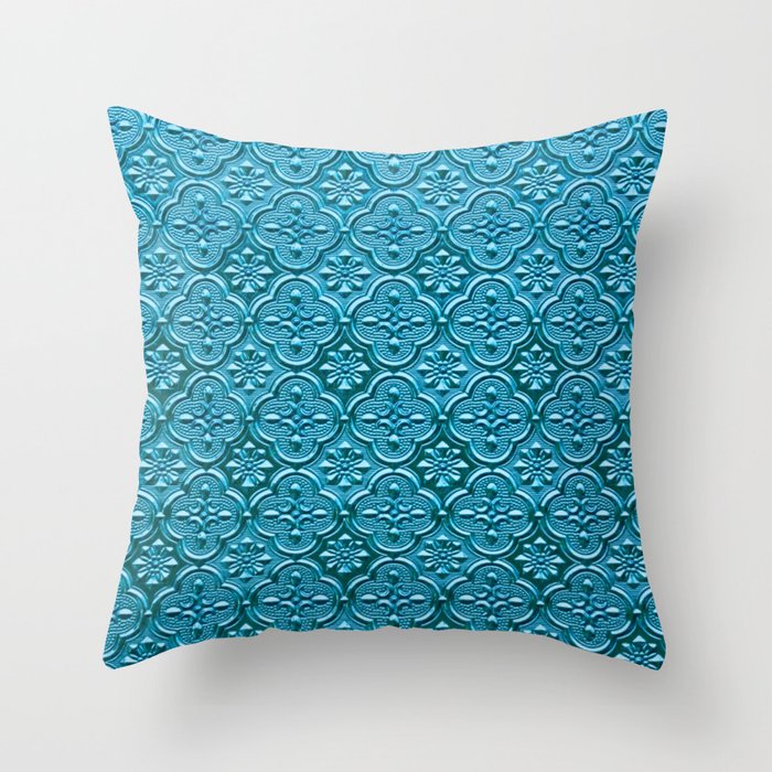 Blue Pattern Throw Pillow