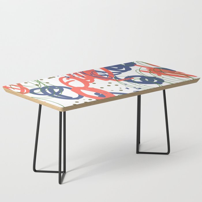 Modern Doodle Abstract Pattern Coffee Table