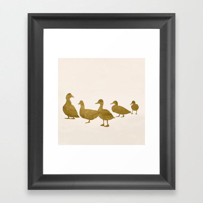 Golden Ducks Framed Art Print