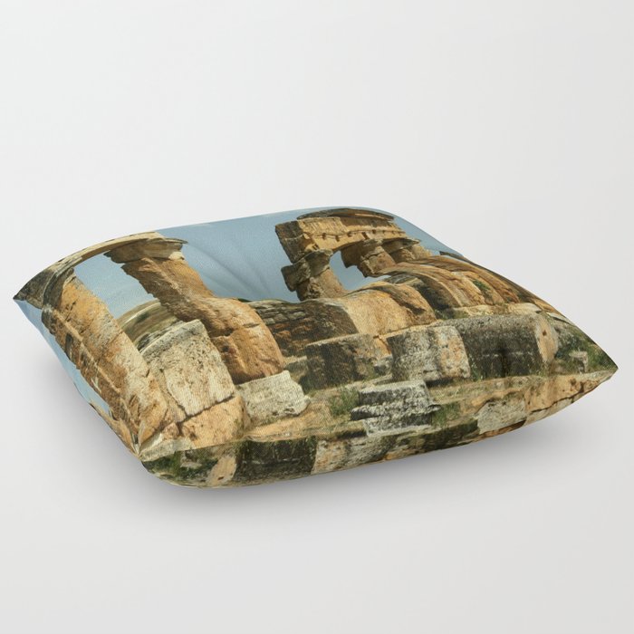 Hierapolis Ruins Pamukkale Turkiye Floor Pillow