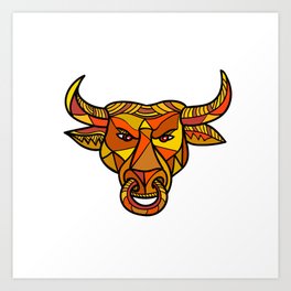 Texas Longhorn Bull Color Mosaic Art Print