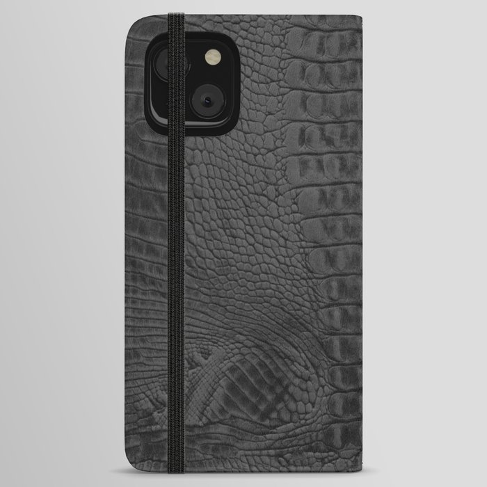 black crocodile skin iPhone Wallet Case