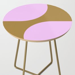 Pink on Desert Tan Semi-Circles Side Table