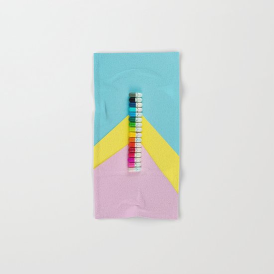Happy little rainbow pills Hand & Bath Towel
