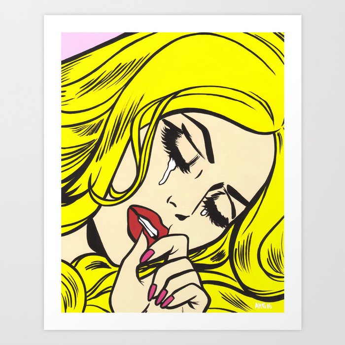 Blondie Crying Comic Girl Art Print