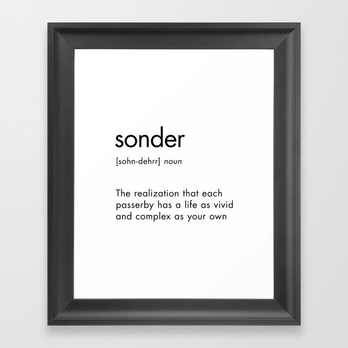 Sonder Definition Framed Art Print