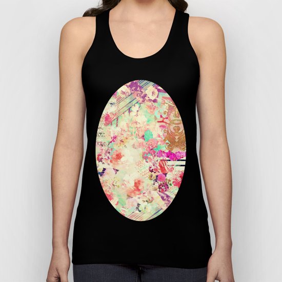 Flowers Mix Vintage Patchwork Unisex Tank Top