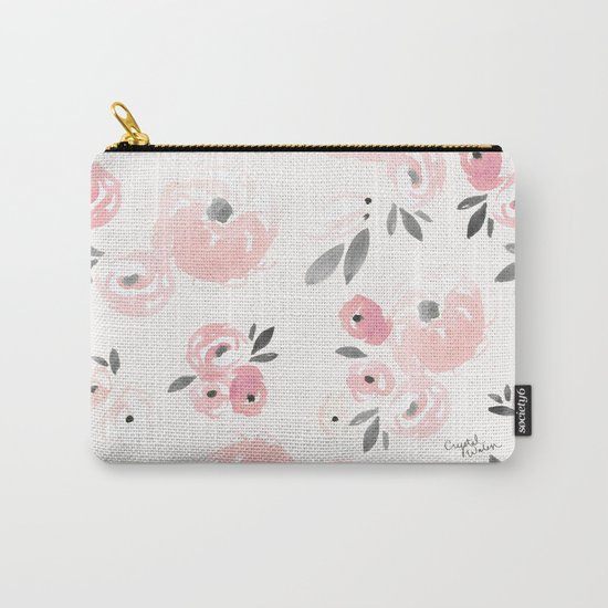 Sweet Blush Blooms Carry-All Pouch