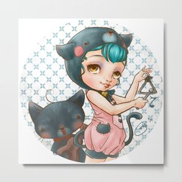 Wild Cutea kitty girl Metal Print