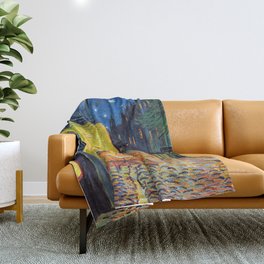 Vincent Van Gogh - Cafe Terrace at Night (new color edit) Throw Blanket