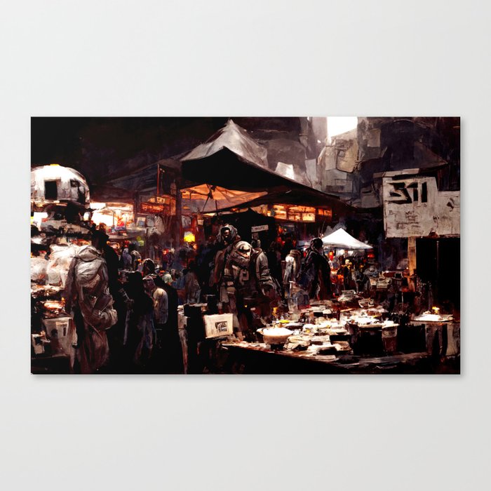 Post-Apocalyptic street market Canvas Print
