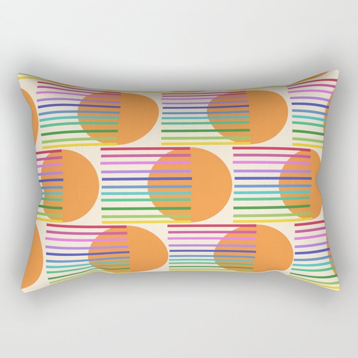 Tangerine Rainbow White Rectangular Pillow