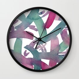 Summer Popsicle Pattern Turquoise Opera Rose Watercolour Wall Clock