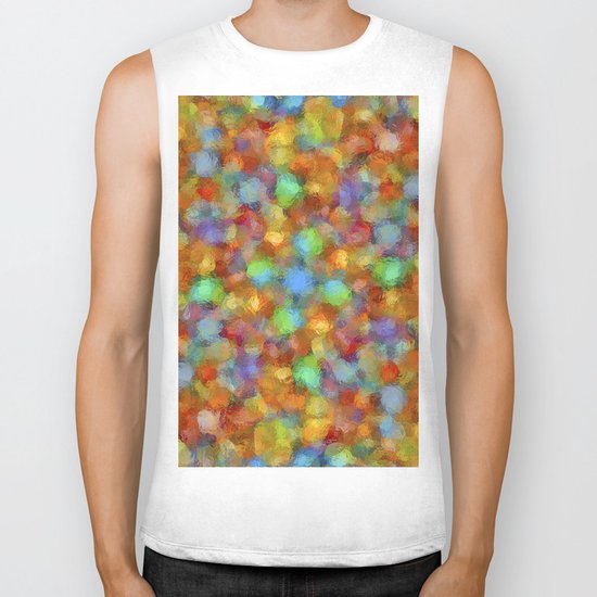 Abstract Watercolour Bubbly Pattern Biker Tank