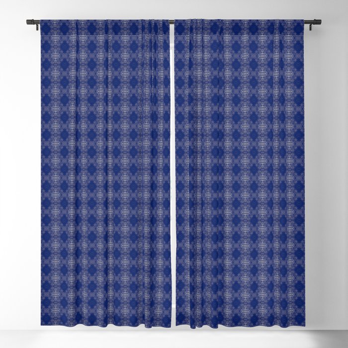 Blue and white geometric pattern Blackout Curtain