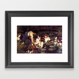 John William Waterhouse - Hylas and the Nymphs - 1896 Framed Art Print