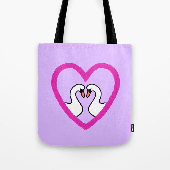 Swan Heart Tote Bag
