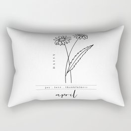 April Birth Flower | Daisy Rectangular Pillow