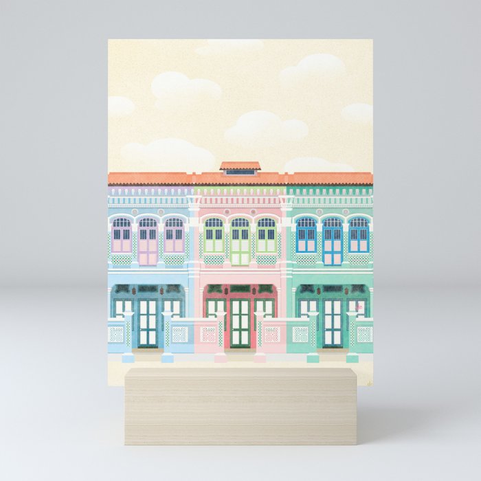 Singapore Shophouses Mini Art Print