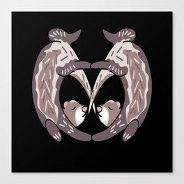 Ferret Heart Love Canvas Print