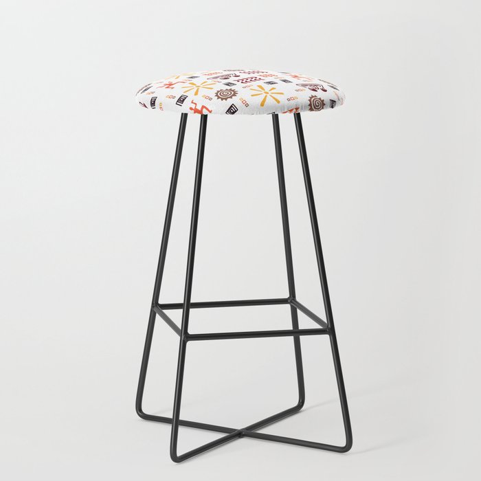African Icons Patterns Bar Stool