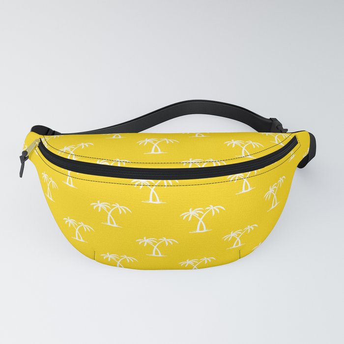 Yellow And White Palm Trees Pattern Fanny Pack