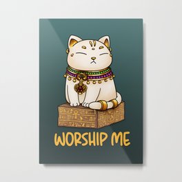 Egypt Cat God Bastet - Worship Me Metal Print | Catgod, Catgods, Egyptiancat, Whitecatgod, Bastet, Ancientegypt, Cataregod, Ancientegyptgod, Egyptcat, Drawing 
