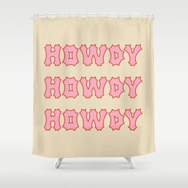 Gothic Cowgirl, Pink and white Shower Curtain