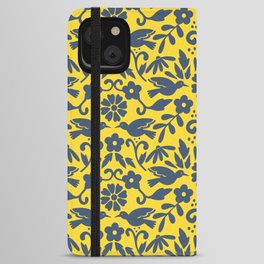 Otomi inspired flowers and birds iPhone Wallet Case