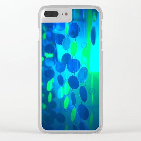 UNDERWATER GLAM CIRCLES #Blue #2 Clear iPhone Case