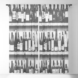 Wine Bottles in Black And White #decor #society6 #buyart Sheer Curtain