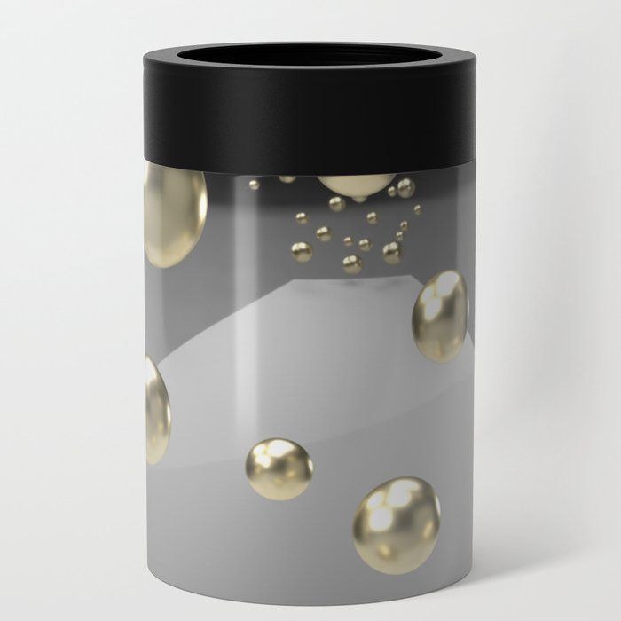 Abstract 3d balck and gold design Can Cooler