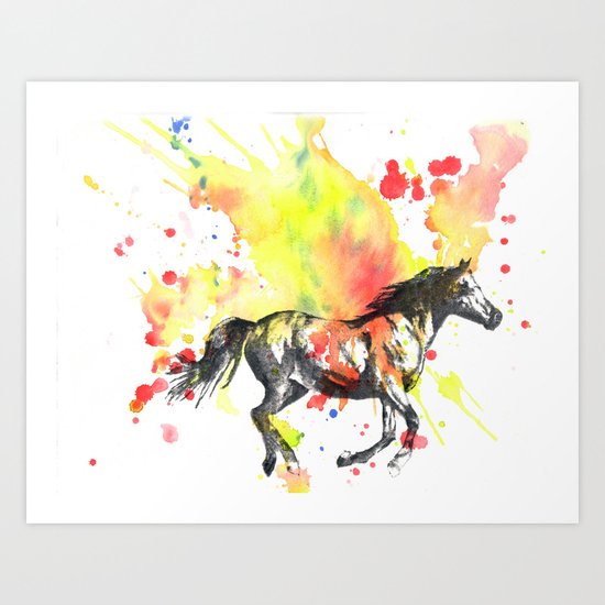 Running Horse Art Print