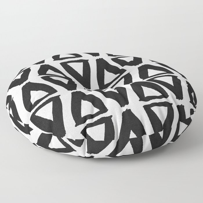Black and White Abstract II Floor Pillow