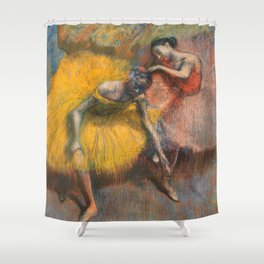 Edgar Degas "Deux danseuses jaunes et roses - Two dancers, in yellow and pink" Shower Curtain