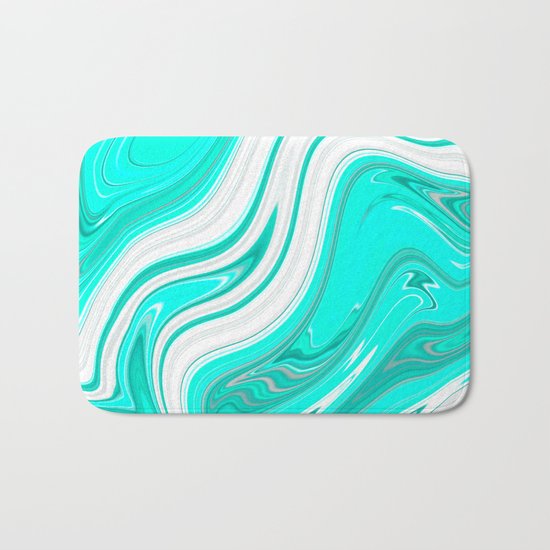 GreenishBlueishWhiteish Bath Mat