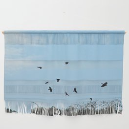 Ravens Flying Birds Over Trees Wall Hanging