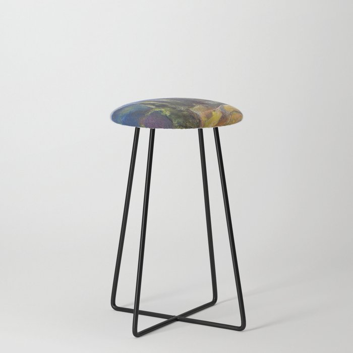 Pastel drawing of an Alpine Pine Forest Counter Stool